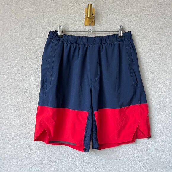 Lululemon Navy Red Colorblock 9" Outpacer Shorts - Picture 1 of 3